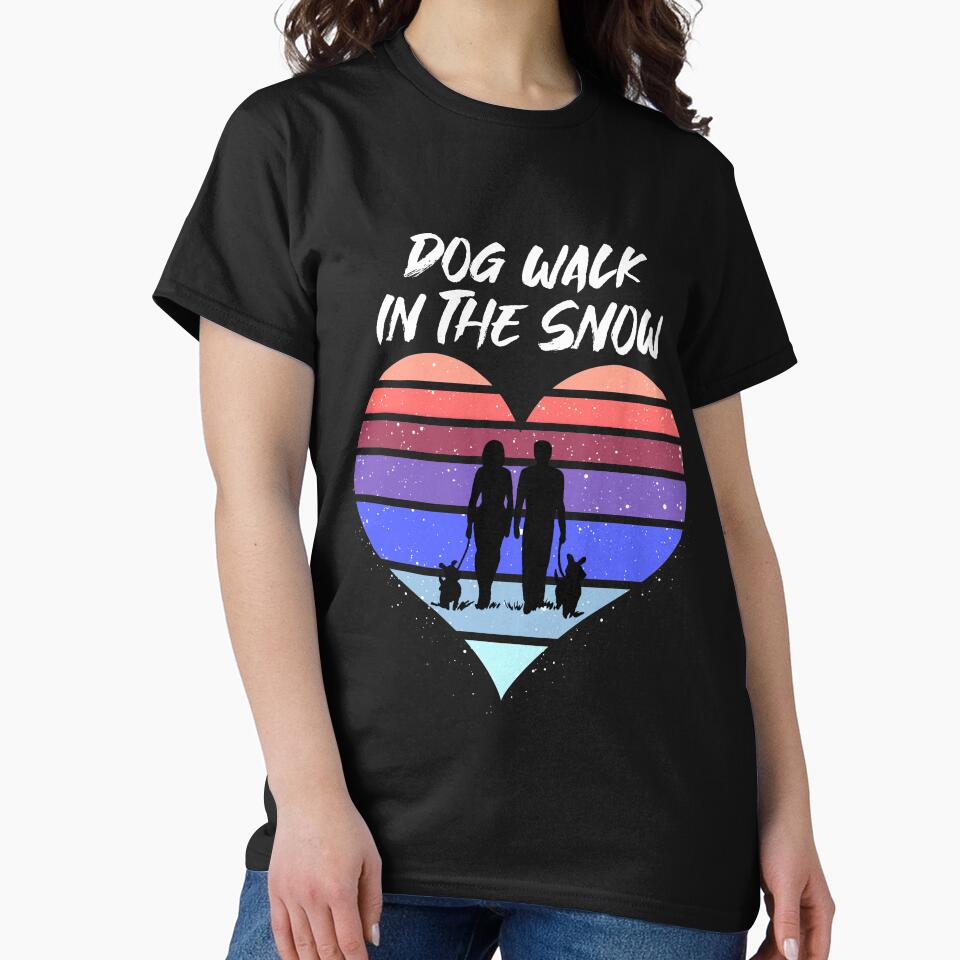 Couple walking dogs in snow by ChaosEdits T-Shirts, Hoodie, Sweatshirt | BlankRebels.com (Image 2)