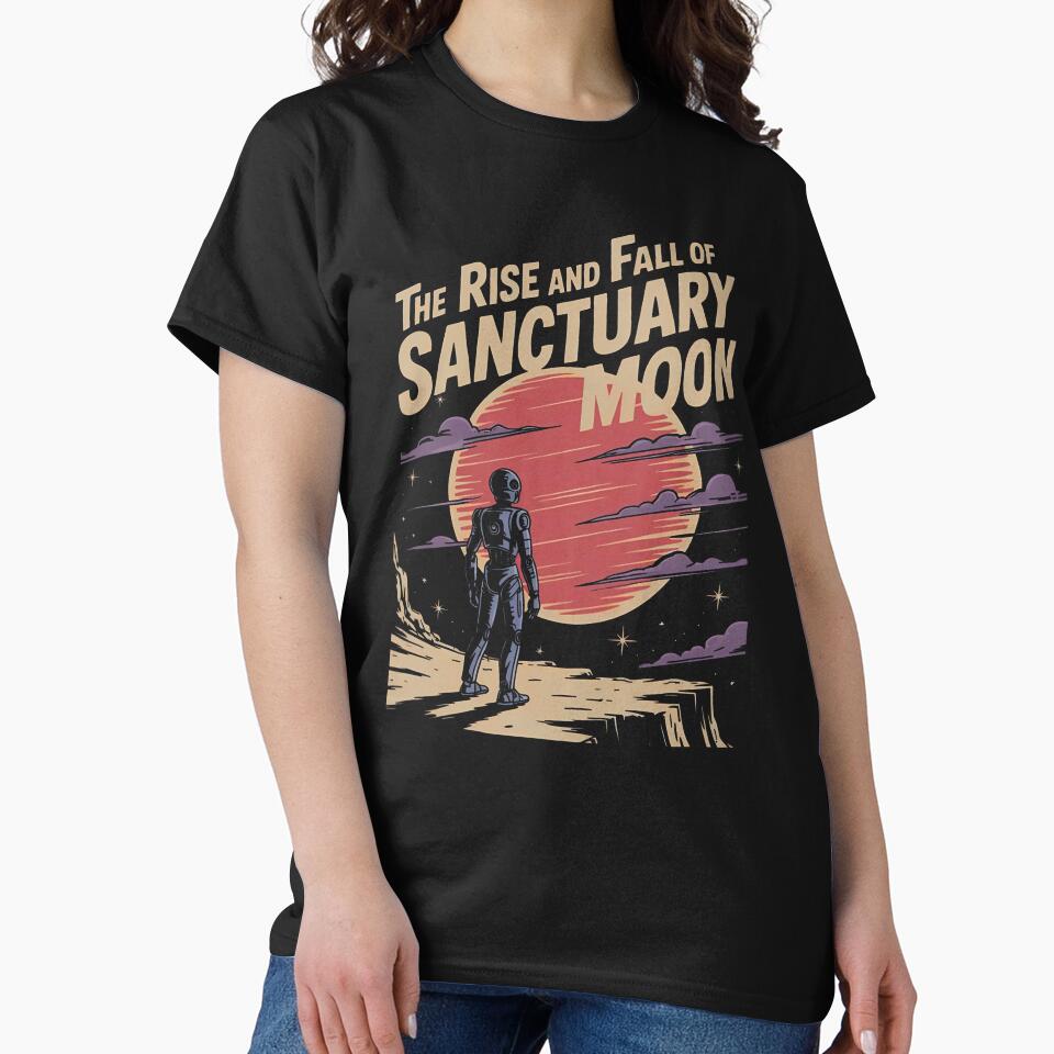 The Rise and Fall of Sanctuary Moon, Murderbot Diaries Inspired, Retro Sci-Fi Graphic by johnfitz-tee Hoodie,... (Image 2)