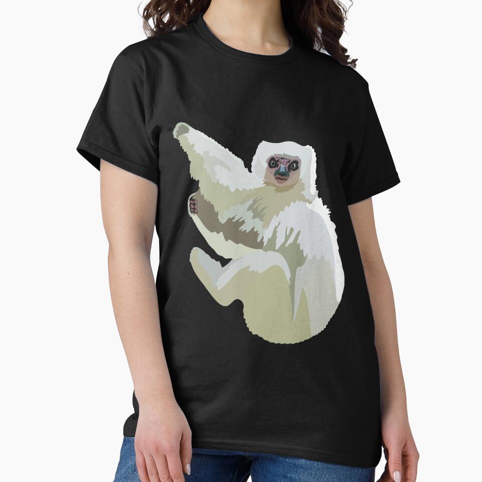 S is for Silky Sifaka,Silky Sifaka Illustration – Rare Madagascar Lemur Art for Wildlife Lovers by... (Image 2)