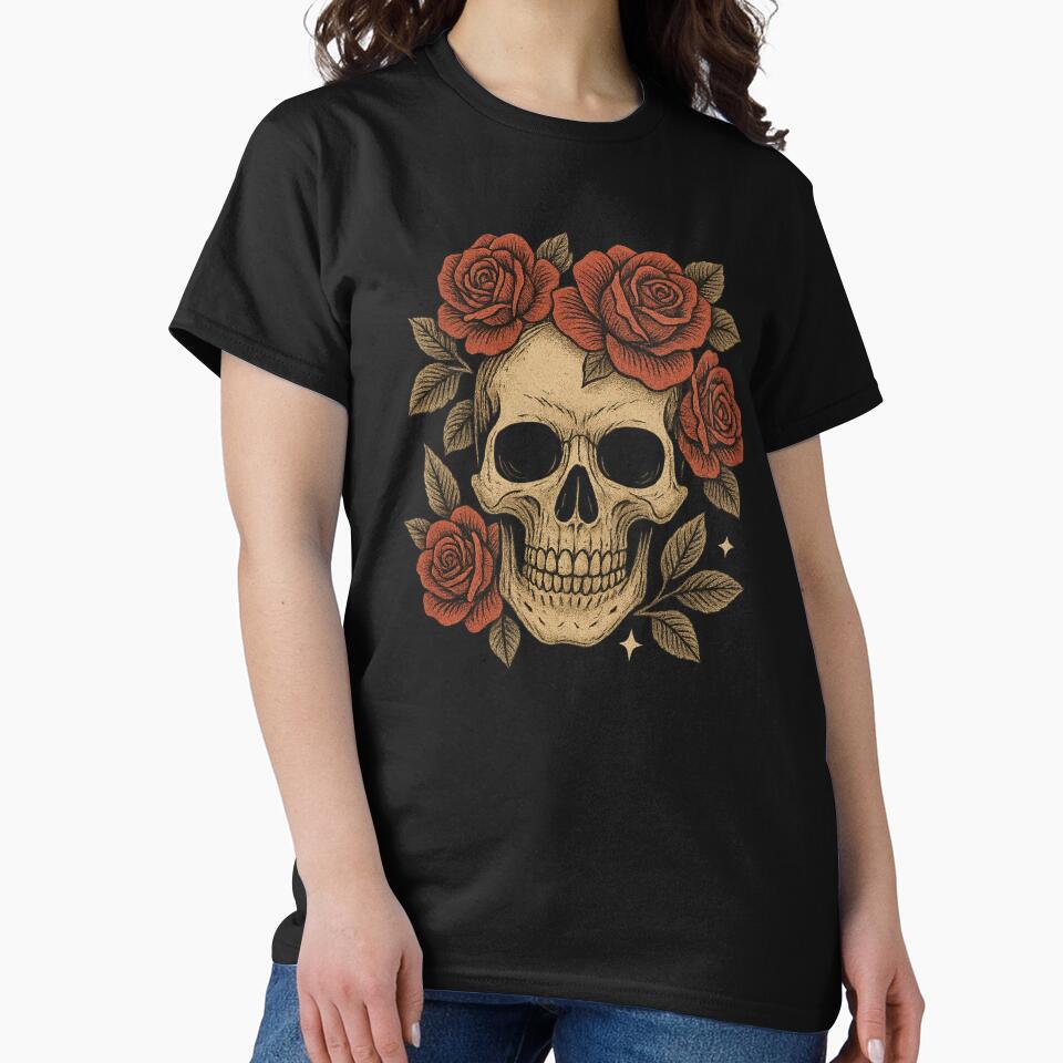 “Floral Skull – Beauty in Decay” by DailyVibesCo T-Shirts, Hoodie, Sweatshirt | BlankRebels.com (Image 2)