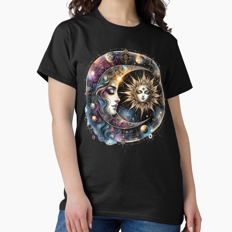Mystical Moon Phases – Celestial Watercolor Art for Apparel, Mugs, Stickers & More by artedigital99 T-Shirts,... (Image 2)