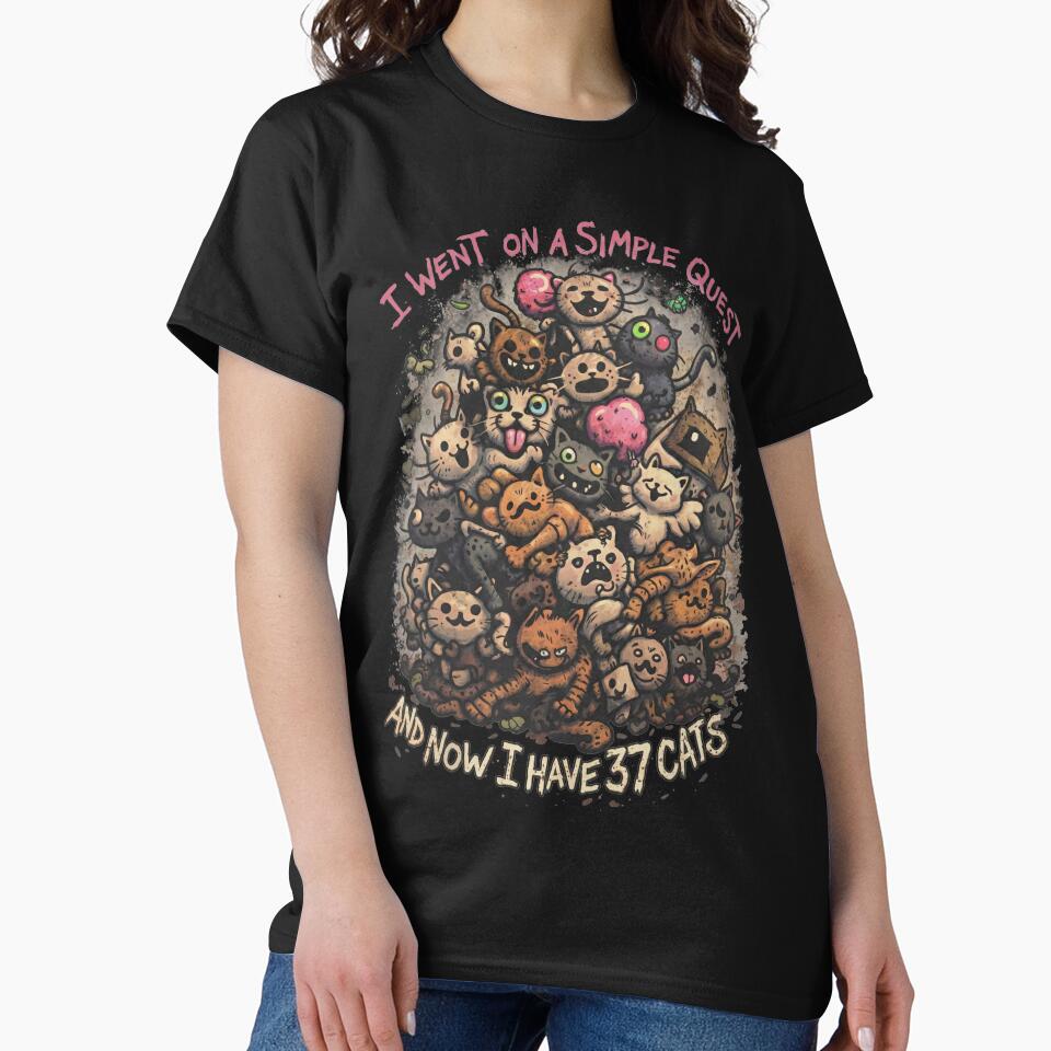I Went On A Simple Quest And Now I Have 37 Cats - Funny Cat Pile by Lamo-shop T-Shirts, Hoodie, Sweatshirt (Image 2)