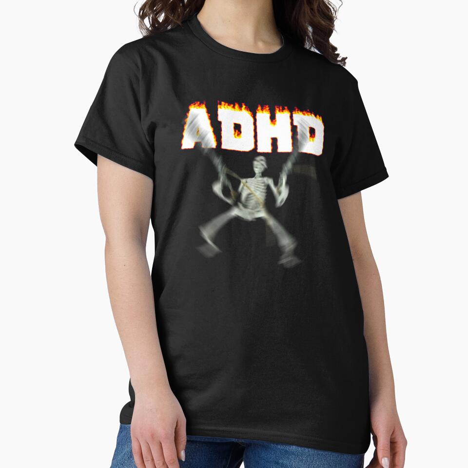 ADHD Skeleton Meme by swankyswamprat T-Shirts, Hoodie, Sweatshirt | BlankRebels.com (Image 2)