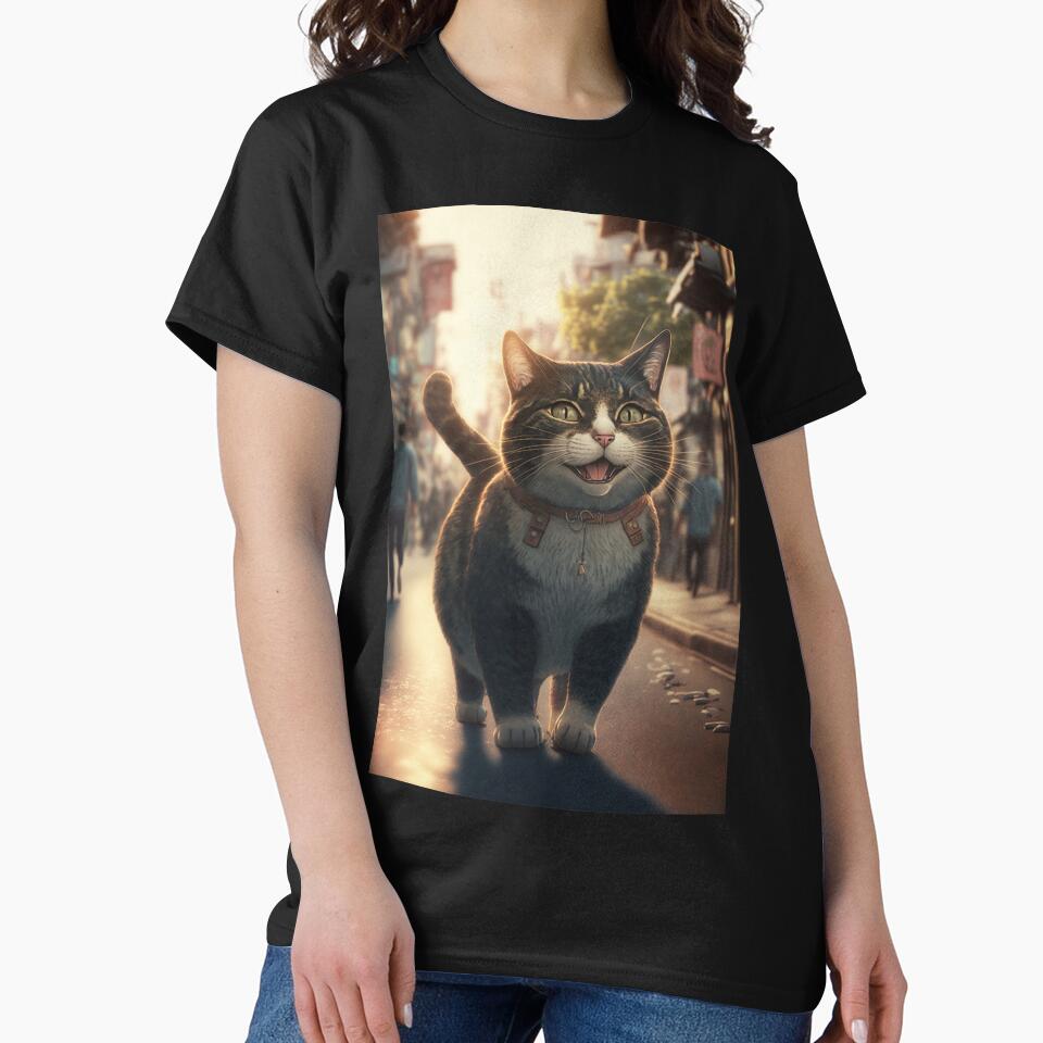 Cute Cat Standing Street T-Shirts, Hoodie, Sweatshirt