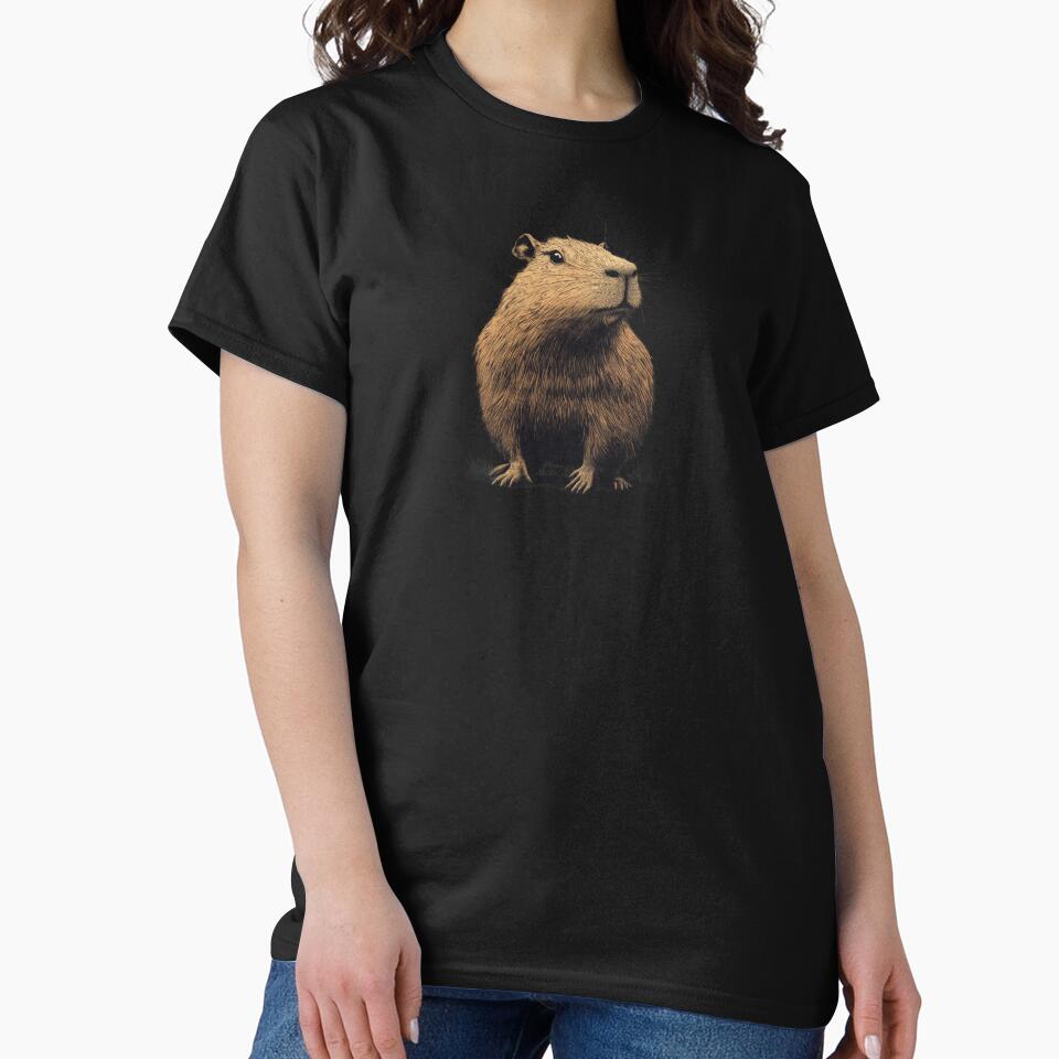 Vintage Capybara Illustration Wildlife Retro Art T-Shirts, Hoodie, Sweatshirt