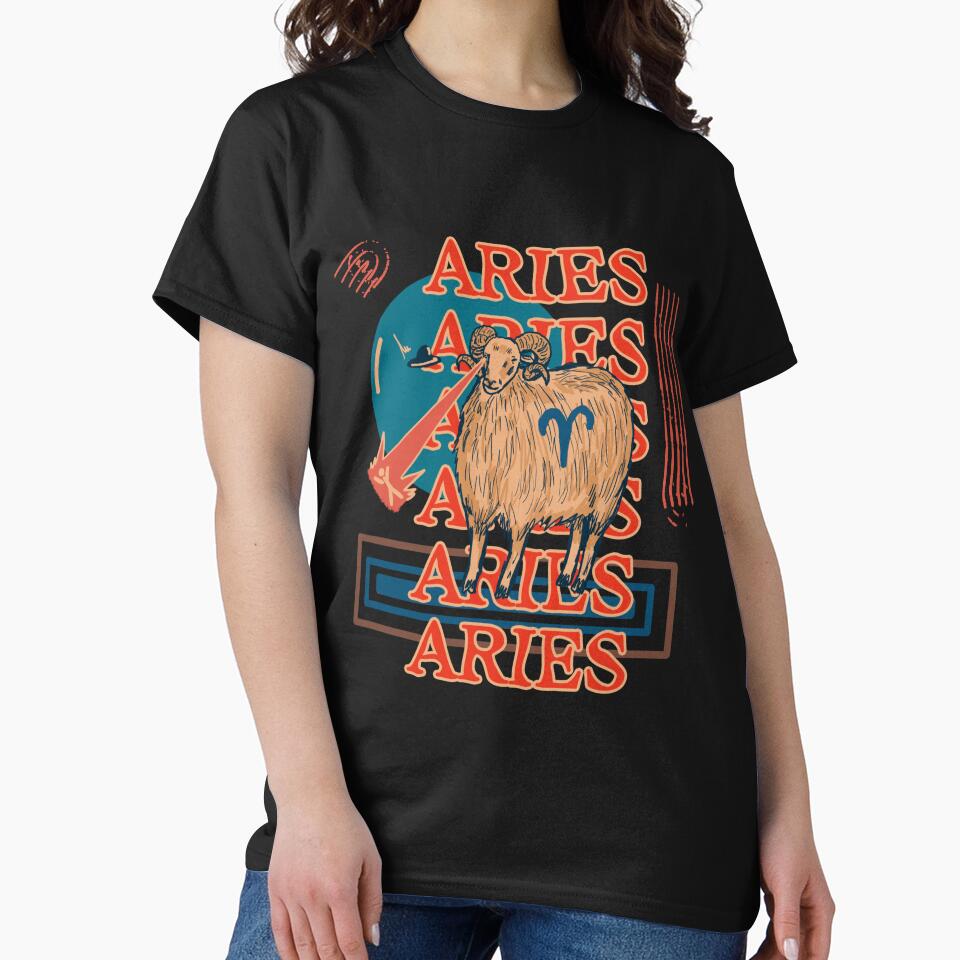 Aries Zodiac Sign Retro by joelkonx T-Shirts, Hoodie, Sweatshirt | BlankRebels.com (Image 2)