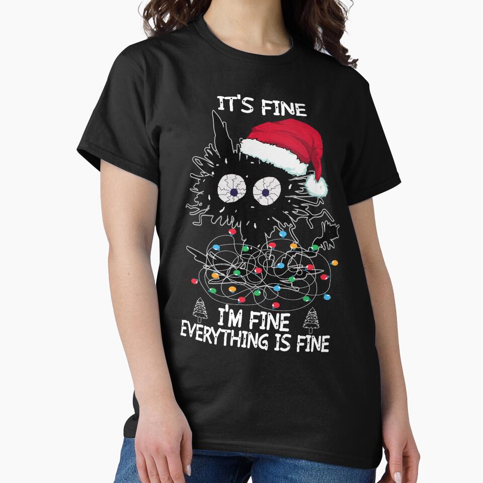 black cat christmas shirt , matching It's Fine I'm Fine Everything Is Fine cats christmas shirt by ZAIN JAMAL