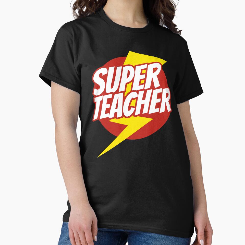 Super Teacher - Funny Teacher Superhero Lightning Edition by isstgeschichte T-Shirts, Hoodie, Sweatshirt (Image 2)