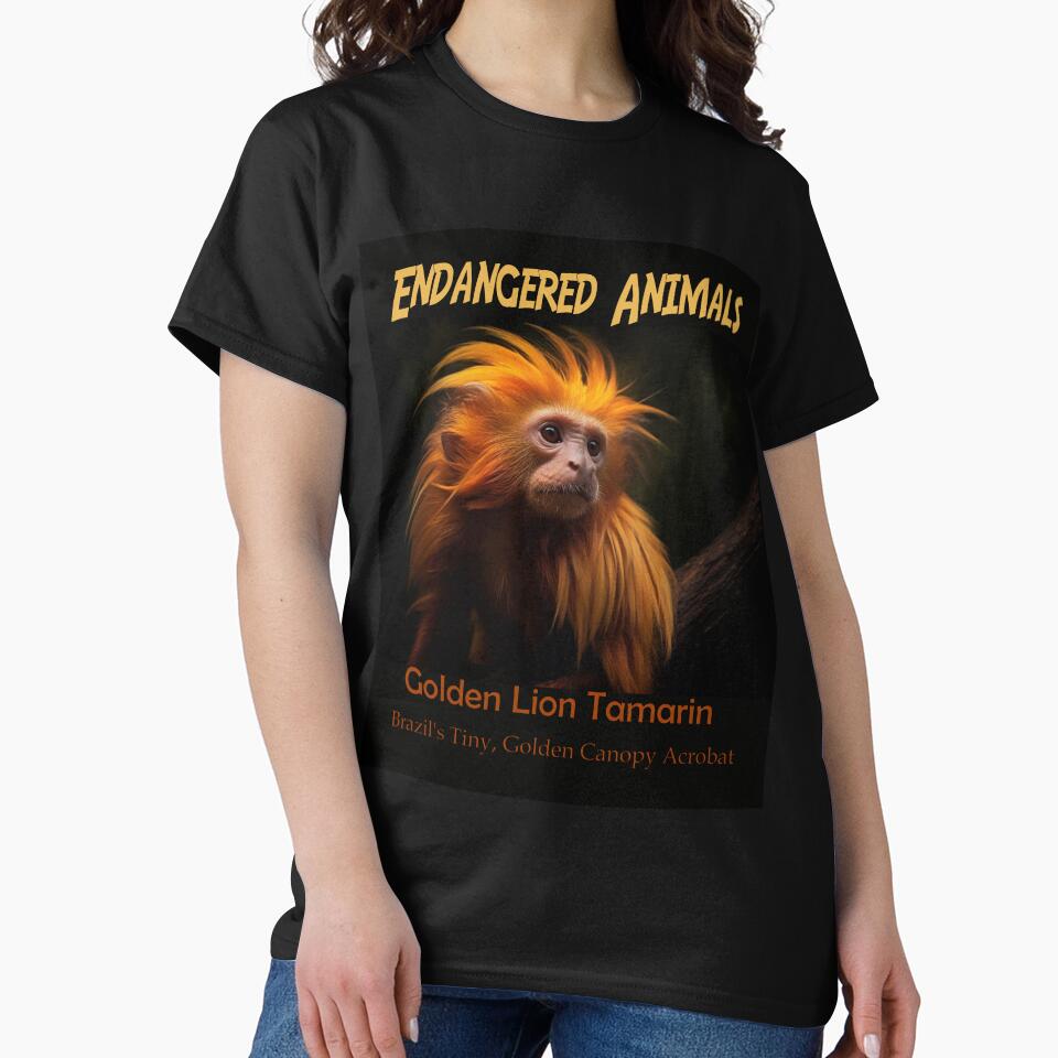 Golden Lion Tamarin: Brazil's Tiny, Golden Canopy Acrobat by JLCableStudio T-Shirts, Hoodie, Sweatshirt (Image 2)