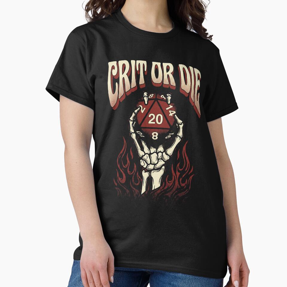 Crit Or Die - Skeleton Hand RPG by AdyKurniawan T-Shirts, Hoodie, Sweatshirt | BlankRebels.com (Image 2)