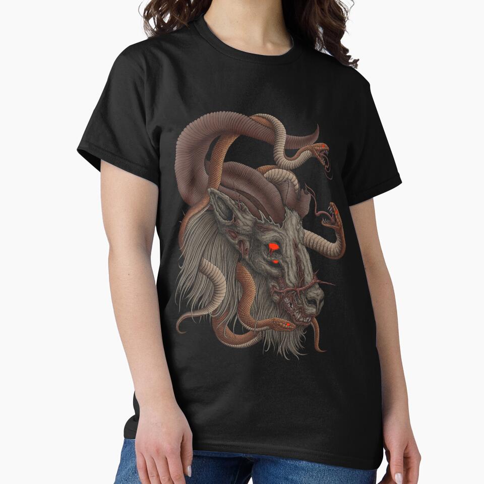 Rotten goat head with three coiled snakes by SanXaloonk T-Shirts, Hoodie, Sweatshirt | BlankRebels.com (Image 2)