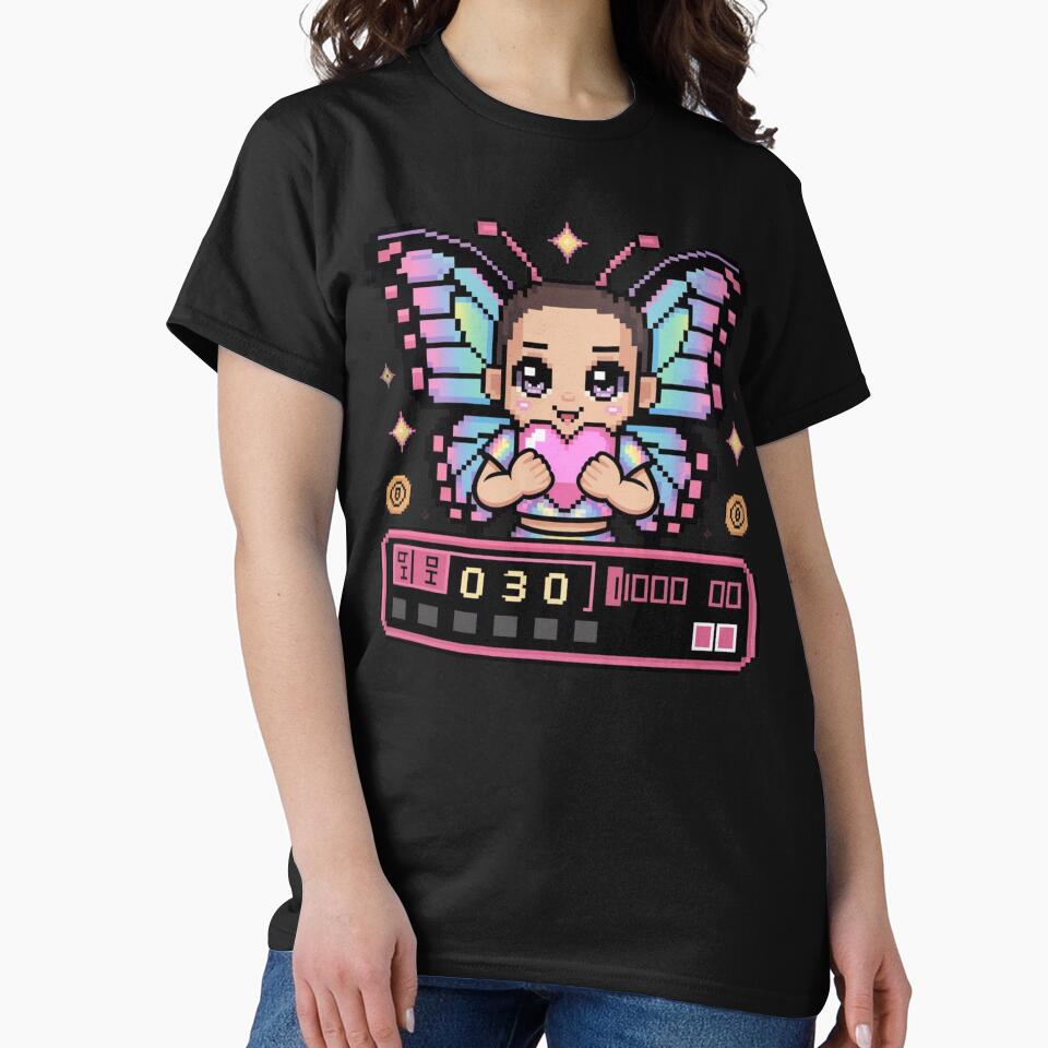 Pixel Kawaii Butterfly Girl HP 030 | Y2K Retro Game Aesthetic by mo-carnival T-Shirts, Hoodie, Sweatshirt (Image 2)