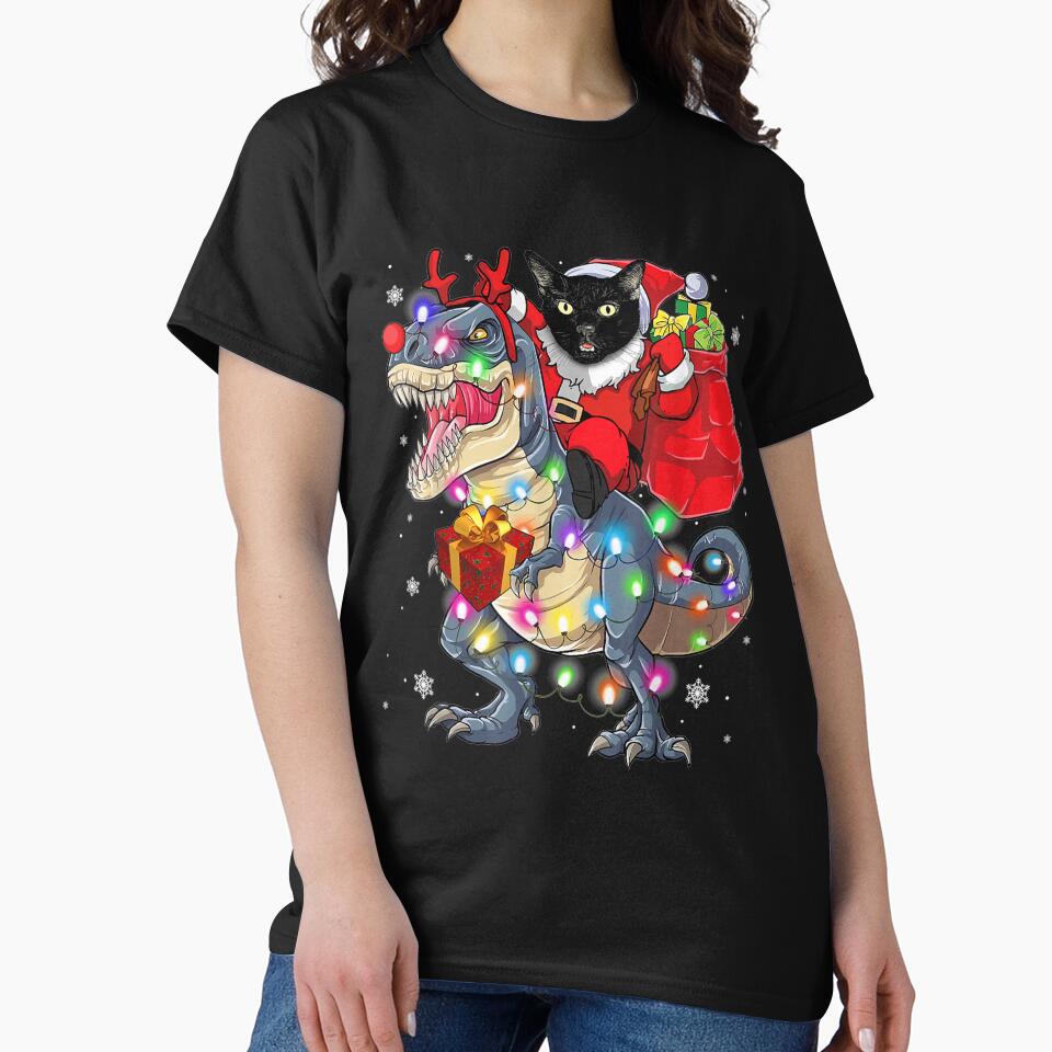 Cat Riding A Dinosaur T Rex Christmas Gifts by Salakjit T-Shirts, Hoodie, Sweatshirt | BlankRebels.com (Image 2)