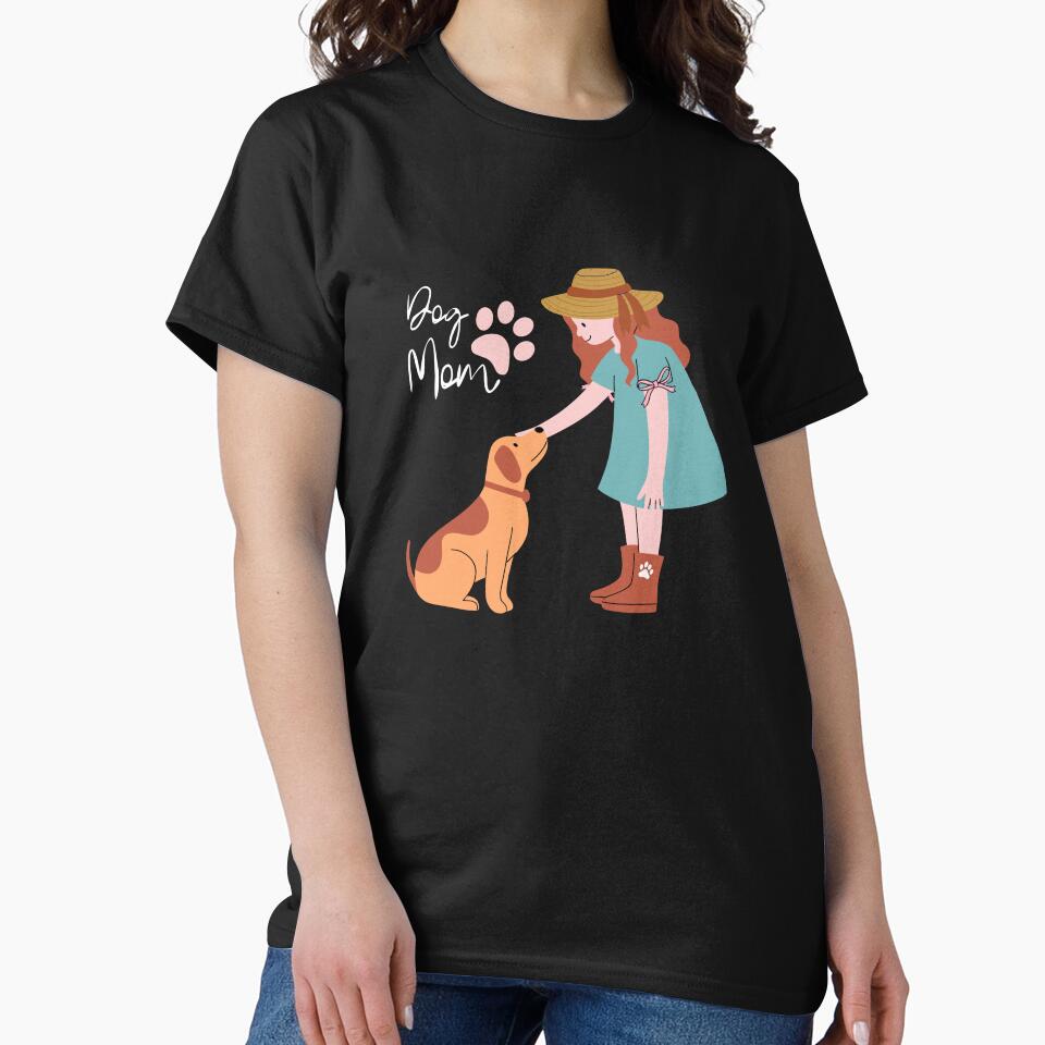 Dog Mom – Cozy Girl & Puppy Illustration by TheBeeKindSpace T-Shirts, Hoodie, Sweatshirt | BlankRebels.com (Image 2)