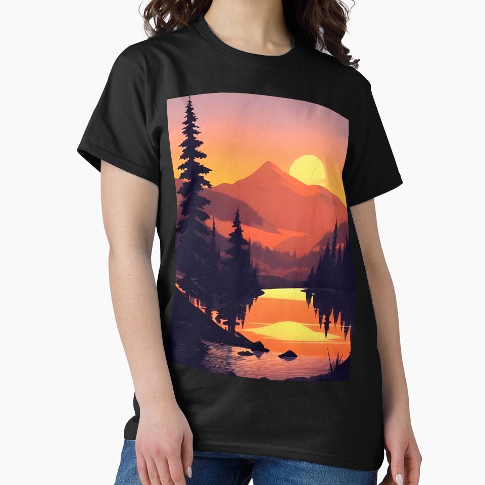 Find Perfect Minimalist Landscape Sunrise Water View Print Your Personal Taste T-Shirts, Hoodie, Sweatshirt