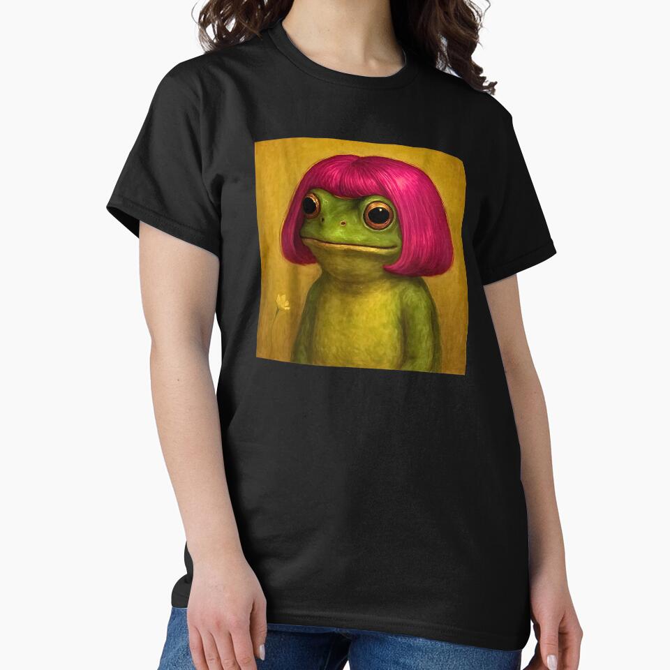 funny frog girl bob hair meme art by FerminVigo T-Shirts, Hoodie, Sweatshirt | BlankRebels.com (Image 2)