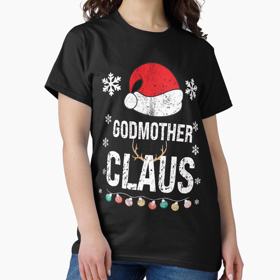 Godmother Claus Family Matching Xmas Light Funny Christmas Pajama by ZANNIX T-Shirts, Hoodie, Sweatshirt (Image 2)