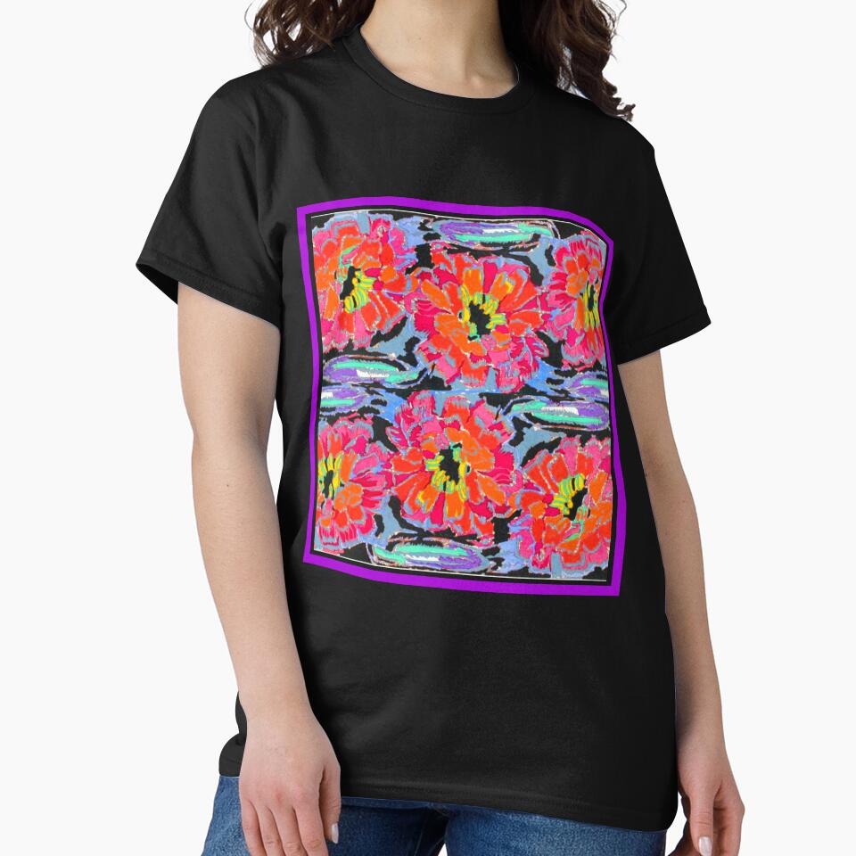 Zinnias Floral Pattern by artistoutfitter T-Shirts, Hoodie, Sweatshirt | BlankRebels.com (Image 2)