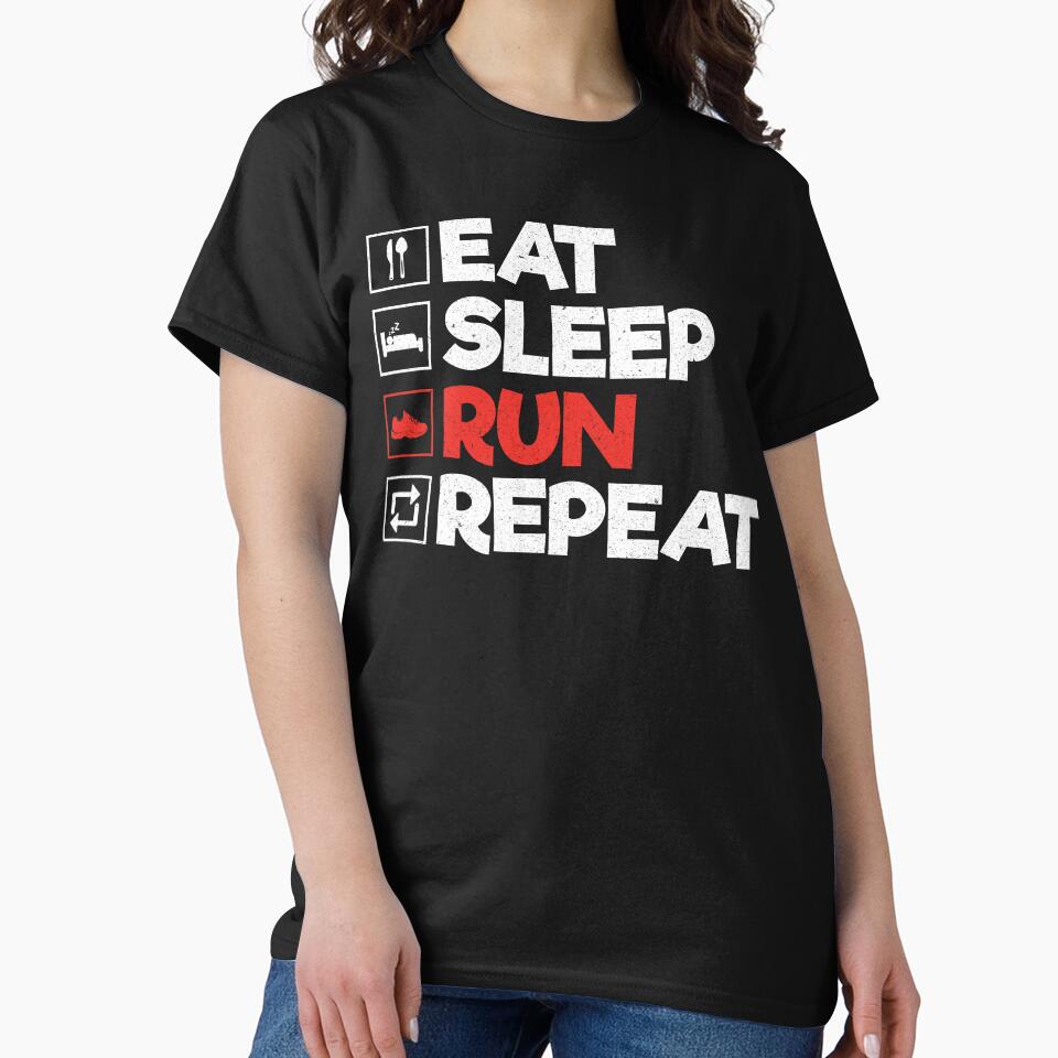 Eat Sleep Run Repeat: Funny Running Athletic Runner by Adexyl T-Shirts, Hoodie, Sweatshirt | BlankRebels.com (Image 2)