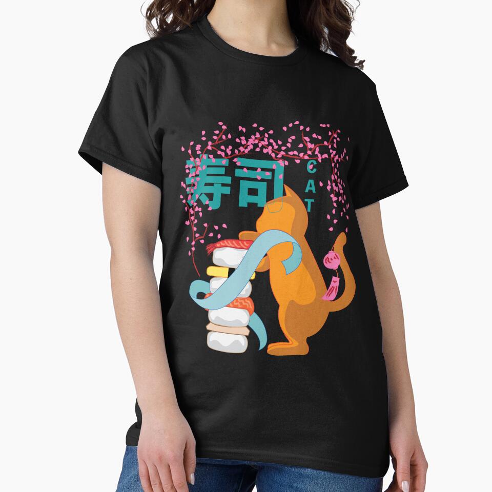 cat and sushi by cystlla T-Shirts, Hoodie, Sweatshirt | BlankRebels.com (Image 2)