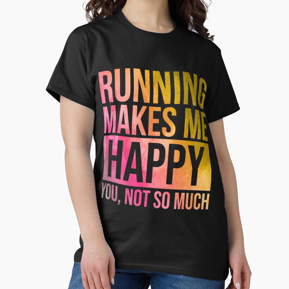 Running Makes Me Happy in Watercolo| Perfect Gift by sherricam T-Shirts, Hoodie, Sweatshirt | BlankRebels.com (Image 2)