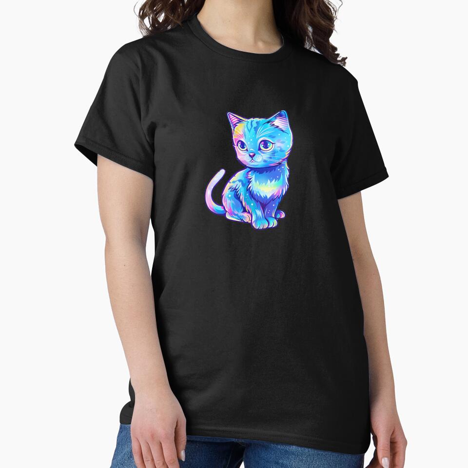 Galaxy Neon Cat Sticker by FlawlessDraft T-Shirts, Hoodie, Sweatshirt | BlankRebels.com (Image 2)