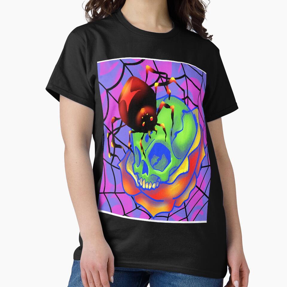 Spider skull and Rose by Randall6903807 T-Shirts, Hoodie, Sweatshirt | BlankRebels.com (Image 2)