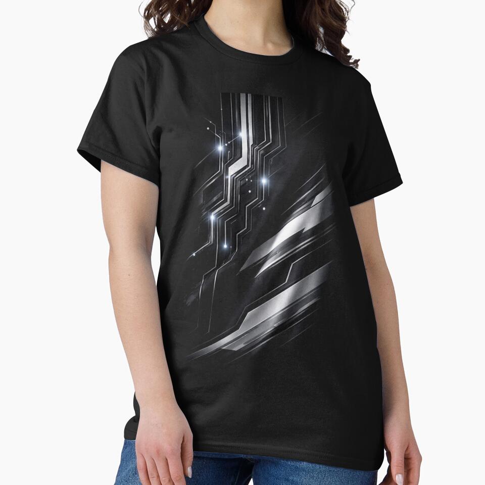 Futuristic Circuit Lines T-Shirt | Dark Tech Cyber Hoodie Art by KDesignCrafts Sweatshirt | BlankRebels.com (Image 2)