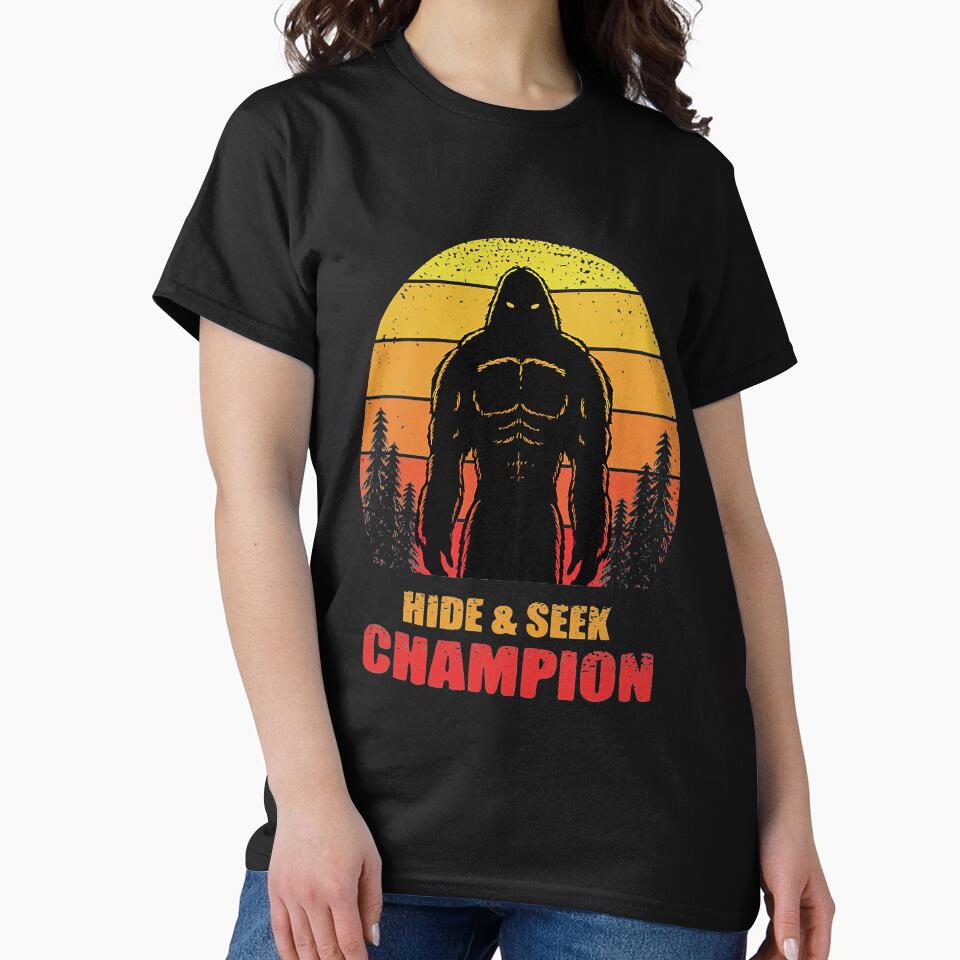 Bigfoot silhouette Retro sunset vector illustration by JeffreyShultz T-Shirts, Hoodie, Sweatshirt | BlankRebels.com (Image 2)