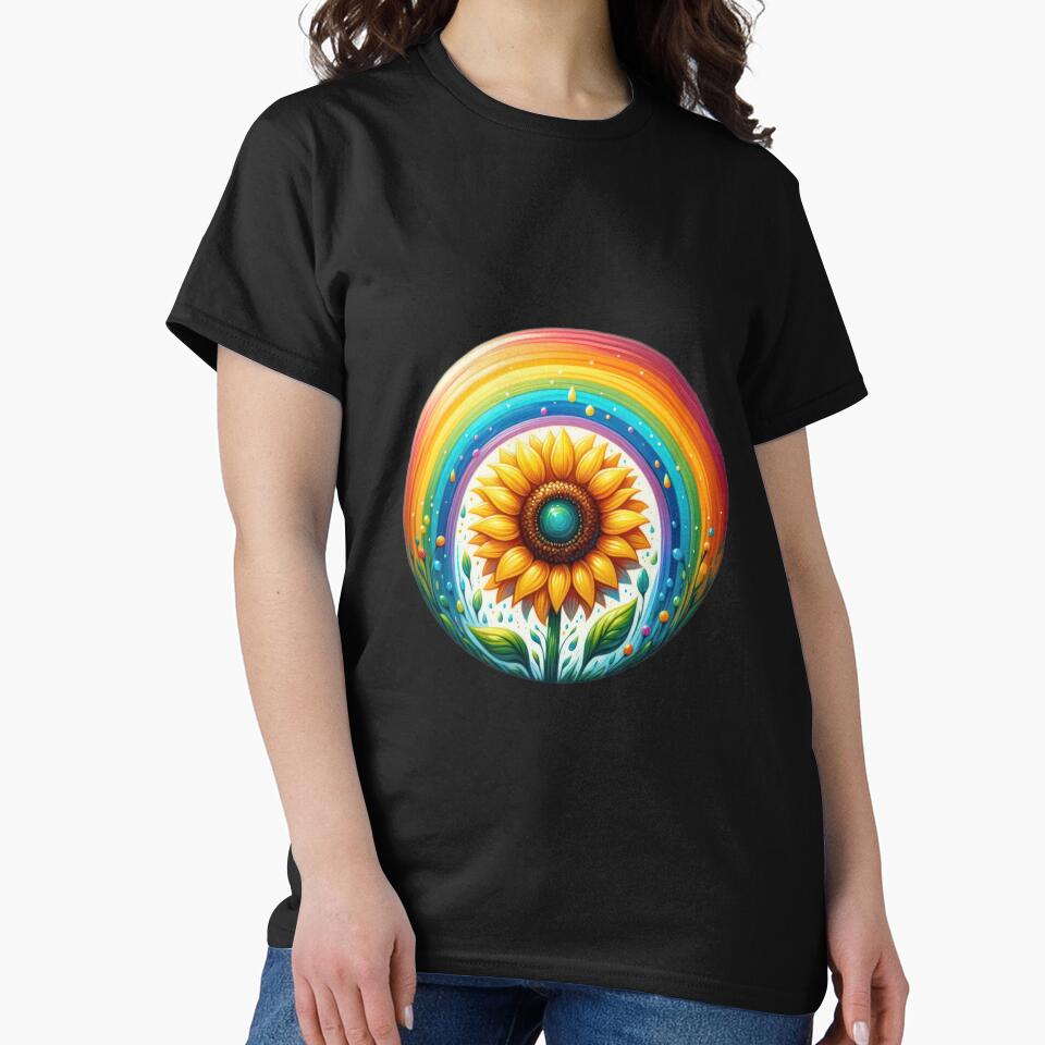 Sunflower with a coloring rainbow Botanical Beauty Floral Arrangements by Expressions-Sel T-Shirts, Hoodie,... (Image 2)