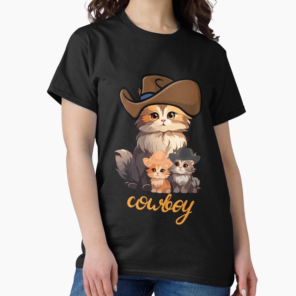 the best cute cat cowboy family funny by mando24895 T-Shirts, Hoodie, Sweatshirt | BlankRebels.com (Image 2)