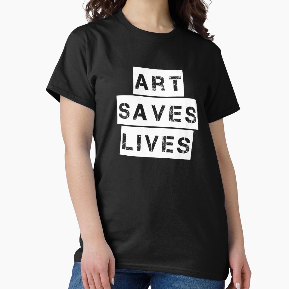 Art Saves Lives - white and black creativity quote by thephoenixsoul