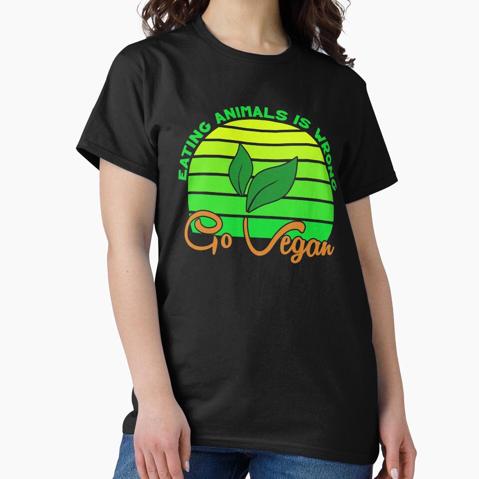 Eating animals is wrong Go Vegan by designandclouds T-Shirts, Hoodie, Sweatshirt | BlankRebels.com (Image 2)