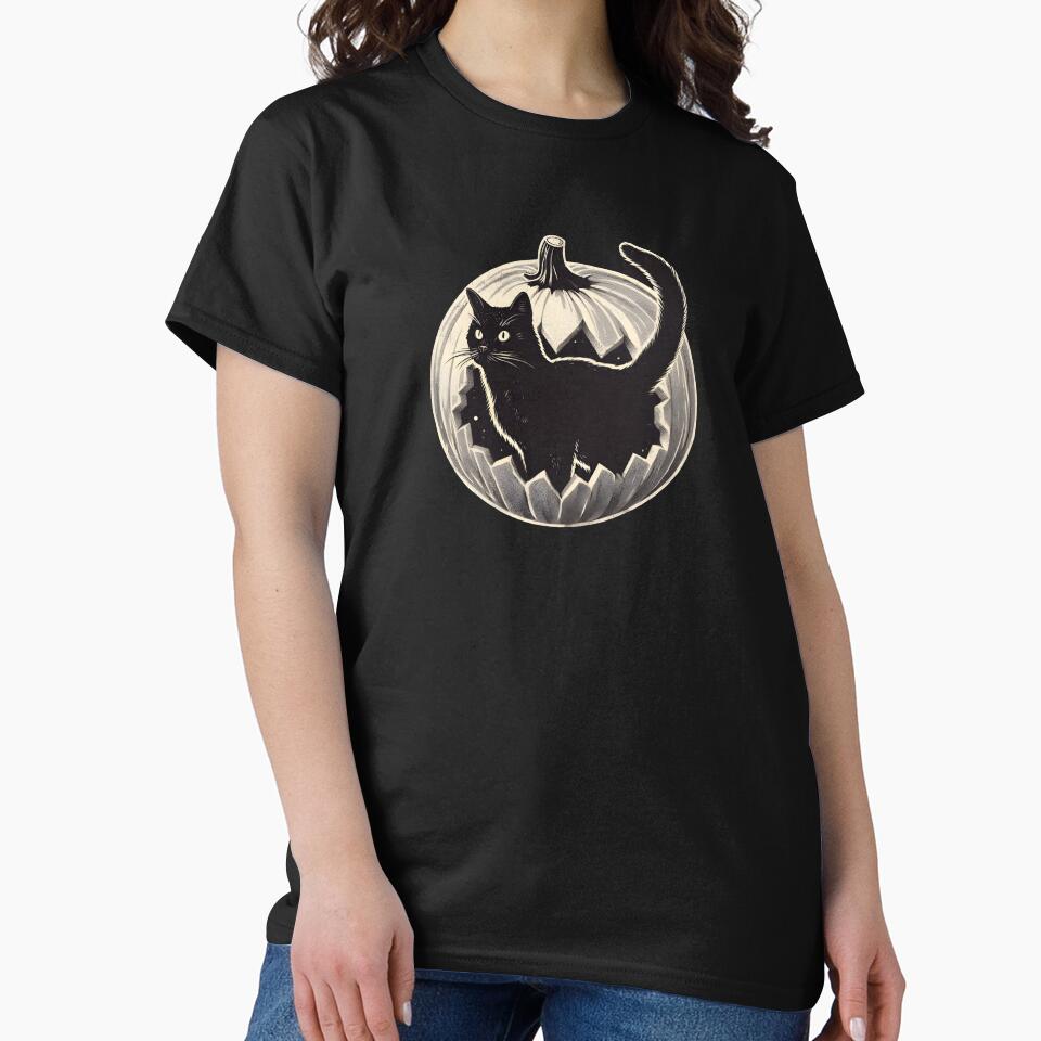 Black Cat Halloween Pumpkin by HoshiiCreations T-Shirts, Hoodie, Sweatshirt | BlankRebels.com (Image 2)