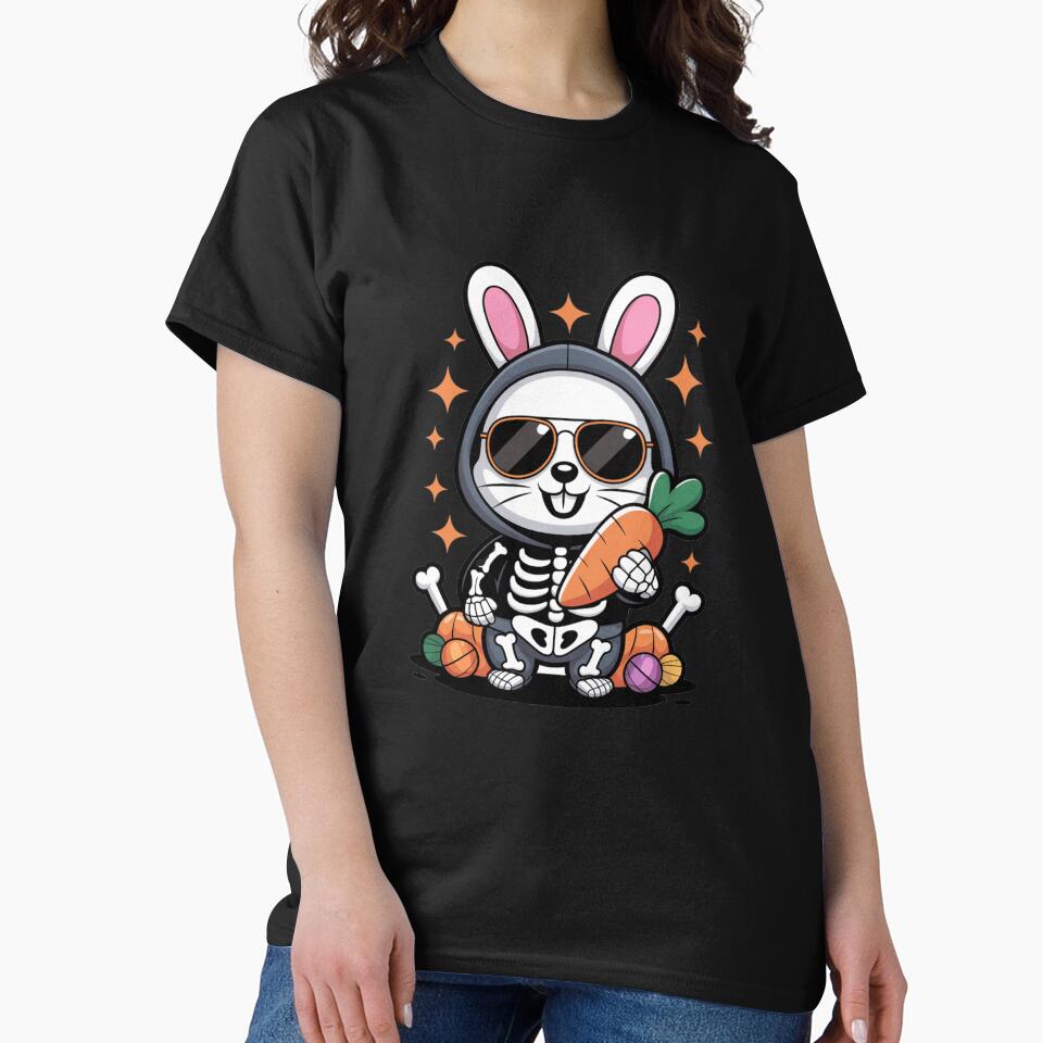 Skeleton Bunny – Funny Halloween Kawaii Design by ColorSplash123 T-Shirts, Hoodie, Sweatshirt | BlankRebels.com (Image 2)