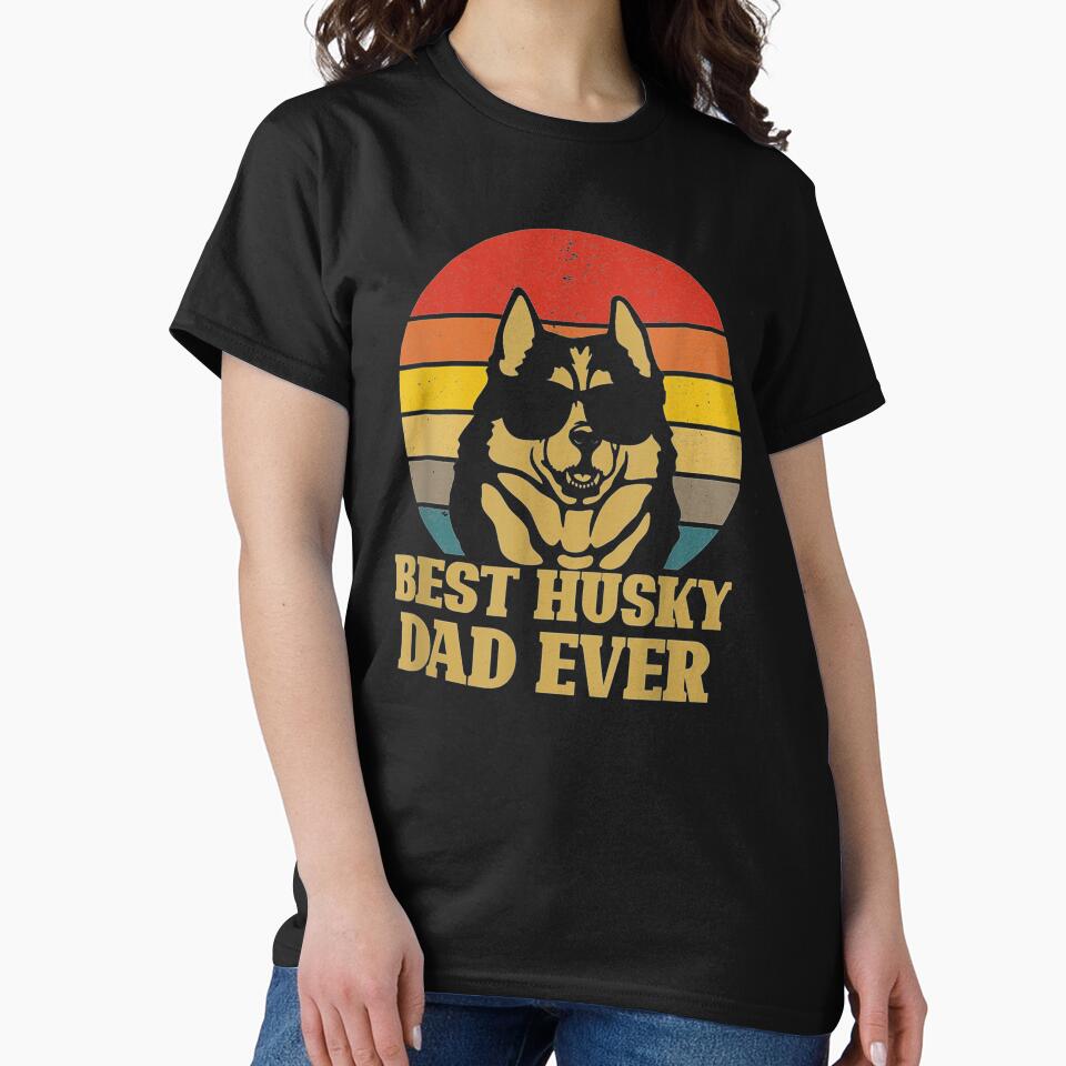 Best Husky Dad Ever Vintage Dog Lover by Cletus Nerst T-Shirts, Hoodie, Sweatshirt | BlankRebels.com (Image 2)