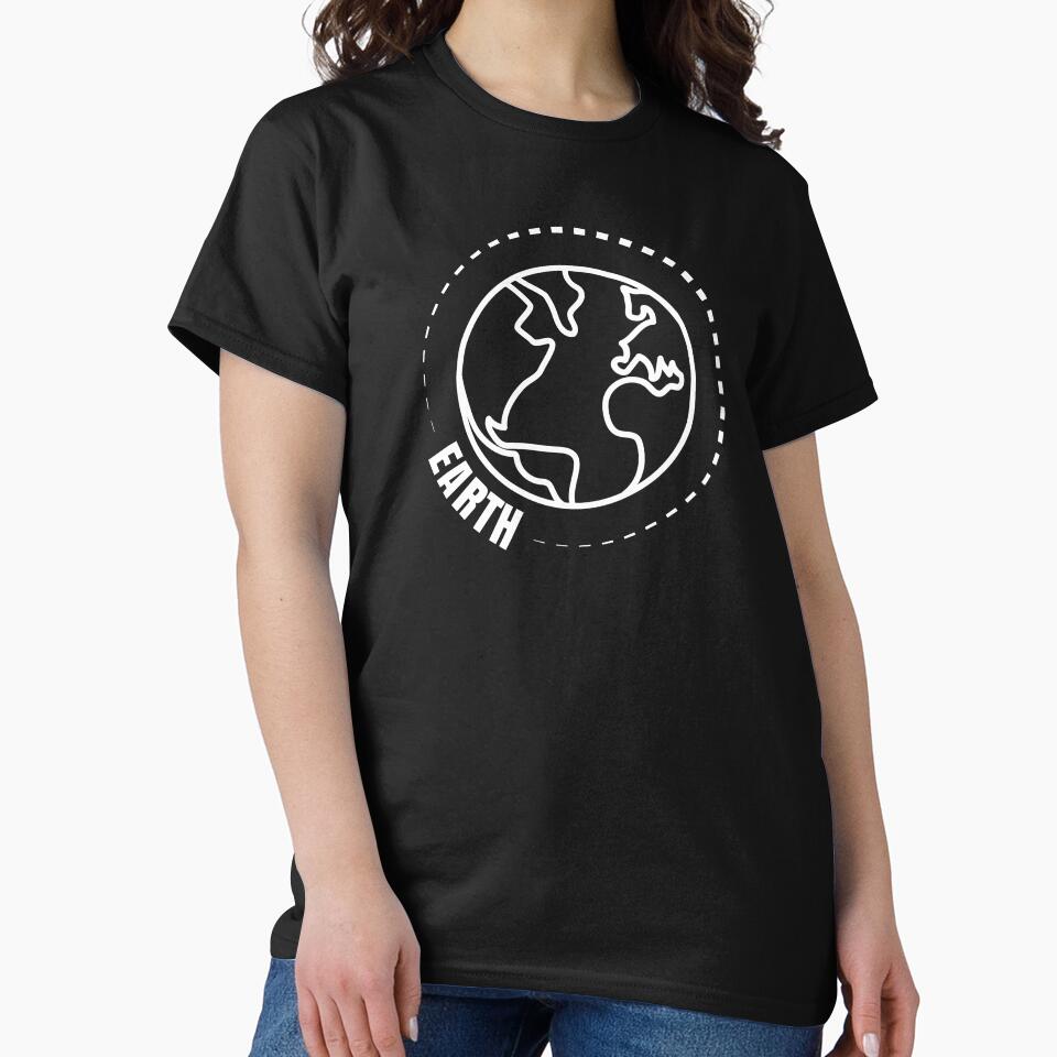 Planet Earth (WHITE DESIGN) by EleannaInSpace T-Shirts, Hoodie, Sweatshirt | BlankRebels.com (Image 2)