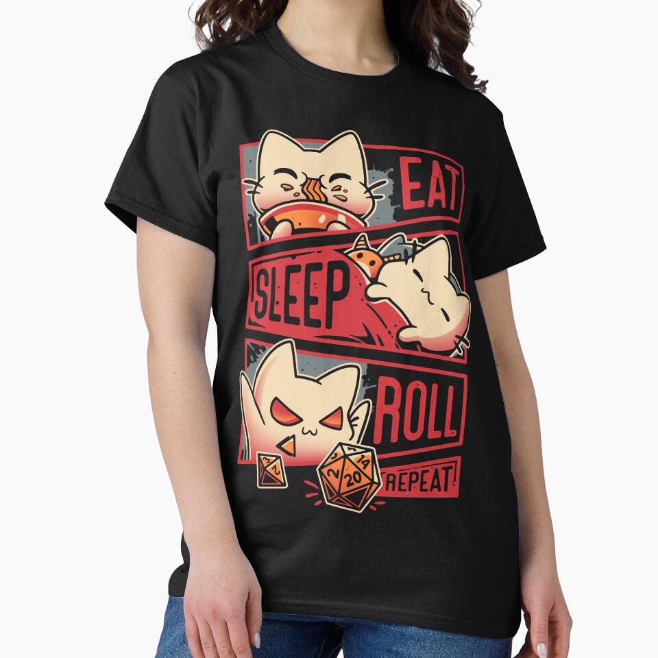 Roleplayer Routine Kitten Dice Roll T-Shirts, Hoodie, Sweatshirt