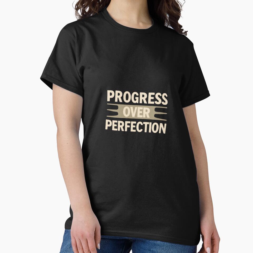 Progress Over Perfection – Minimal Motivational Tee by EcoArtTees Hoodie, Sweatshirt | BlankRebels.com (Image 2)