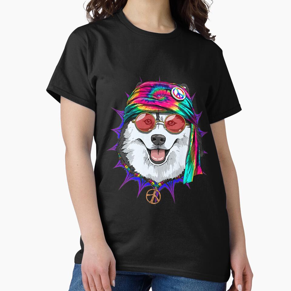 Tie Dye Hippie Siberian Husky Hippiness Peace Love Dog 687 by ThanhNgong T-Shirts, Hoodie, Sweatshirt (Image 2)