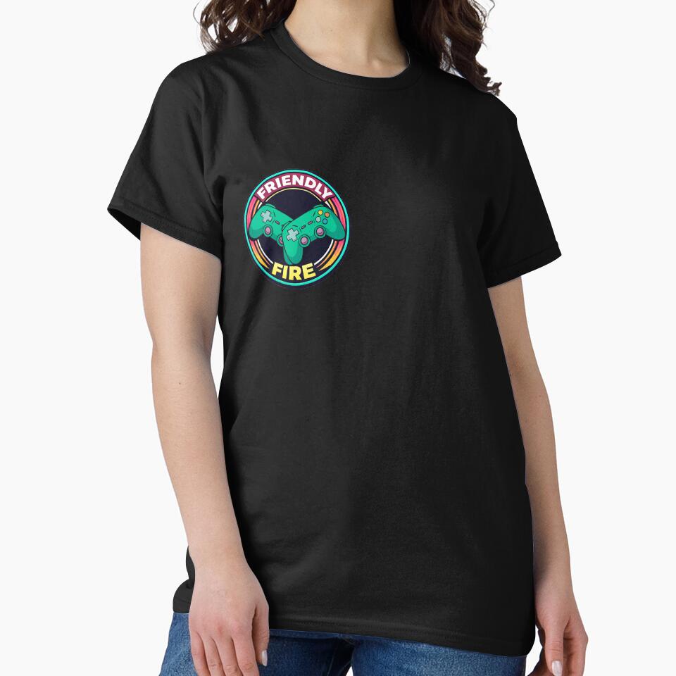 Friendly Fire Retro Controller Badge by Nol1ytv T-Shirts, Hoodie, Sweatshirt | BlankRebels.com (Image 2)
