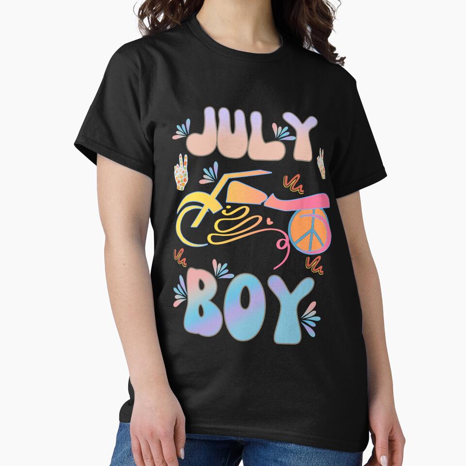 Retro July Boy Vintage Design by my-green-gecko T-Shirts, Hoodie, Sweatshirt | BlankRebels.com (Image 2)