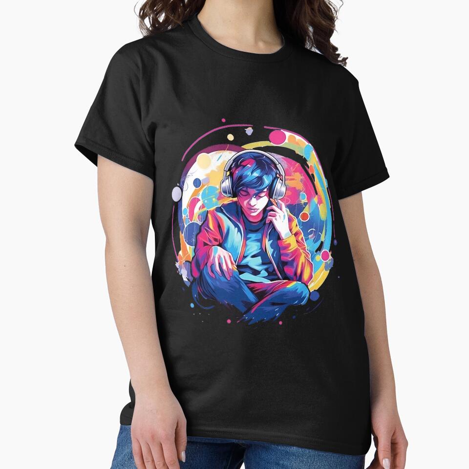 Music Explosion, Dynamic Sound Wave Art Print T-Shirt, Audio Lover Fashion by cbr-kev Hoodie, Sweatshirt (Image 2)