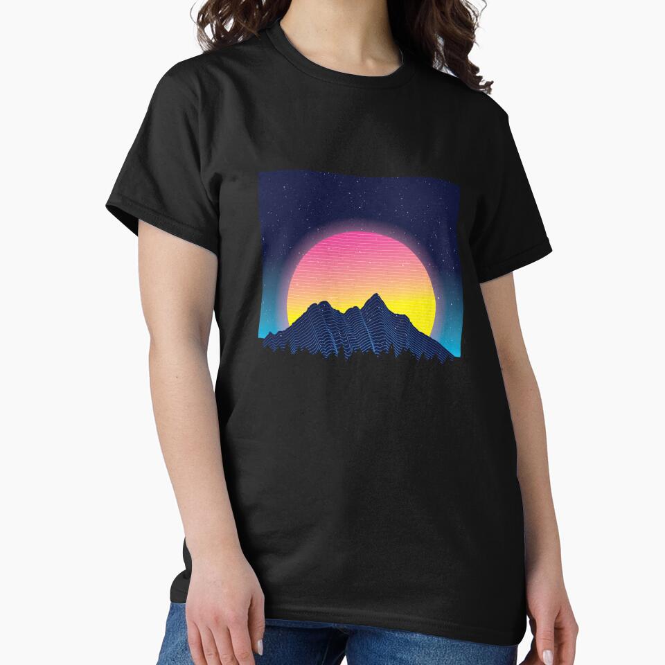 Retro sunset mountains by DerSenat T-Shirts, Hoodie, Sweatshirt | BlankRebels.com (Image 2)