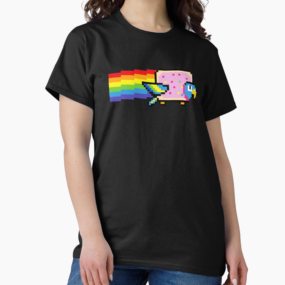 Pixel Rainbow Flying Bird Pixel Art Retro Style by JEFDodsonArt T-Shirts, Hoodie, Sweatshirt | BlankRebels.com (Image 2)
