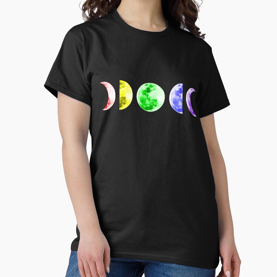 Rainbow Moon Phases by Julie Erin Designs T-Shirts, Hoodie, Sweatshirt | BlankRebels.com (Image 2)
