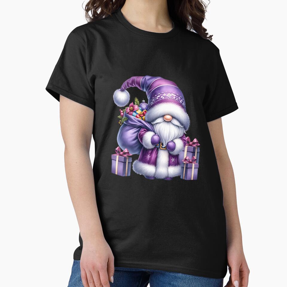 Purple Christmas Gnome Graphic For Women Men Kids Cute Santa by taaddison50 T-Shirts, Hoodie, Sweatshirt (Image 2)