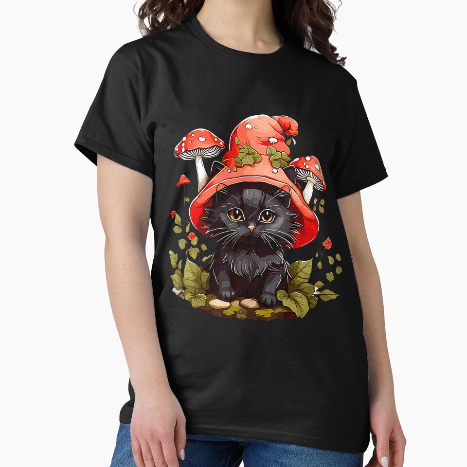 Cute Cottagecore Cat Mushroom Hat Vintage Grunge Aesthetic by MicheleDanita T-Shirts, Hoodie, Sweatshirt (Image 2)