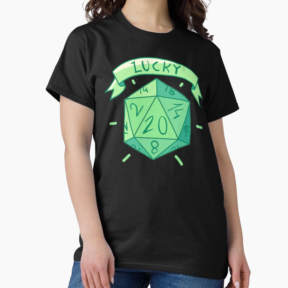 Lucky 20 critical hit Green version by cu-b3 T-Shirts, Hoodie, Sweatshirt | BlankRebels.com (Image 2)