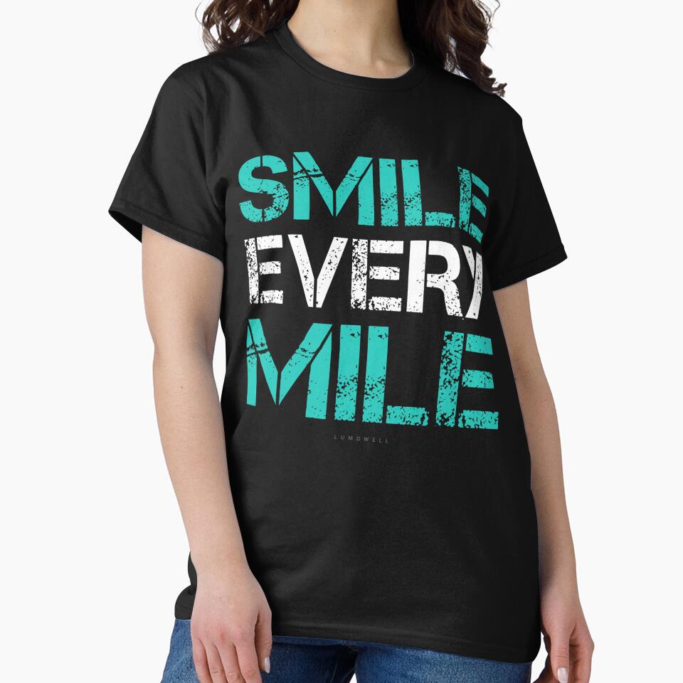 Smile Every Mile Shirt. Funny Running Tshirts. Runner Gifts by RobertKnow